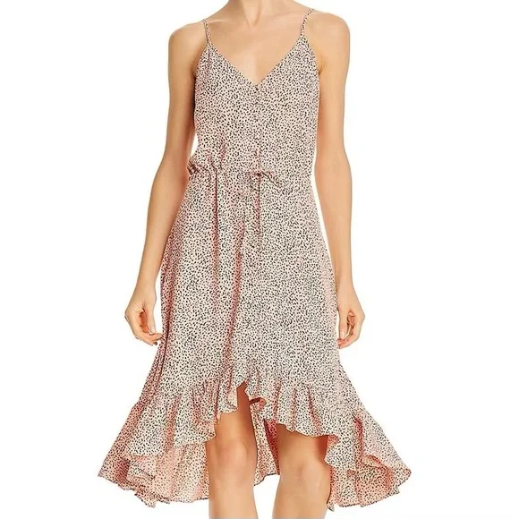 🐆 Rails, Frida Dusty Rose Spotted High-Low Dress